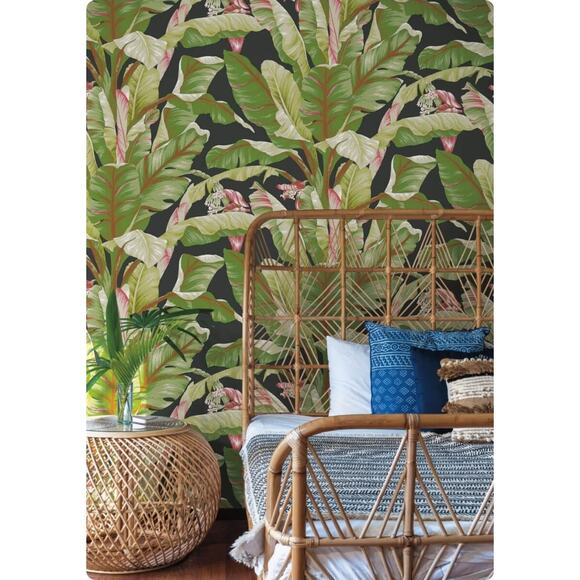 York Tropics Banana Leaf Wallcovering AT7071 Prepasted Approx. 80 Sq. Ft. - Picture 1 of 6
